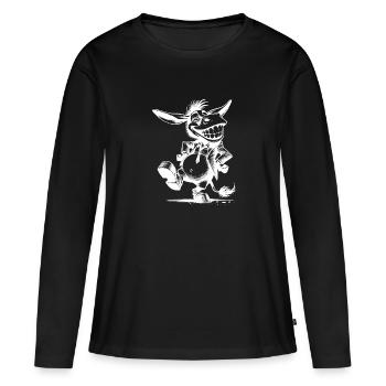 Déguisement de caricature de caricature d’âne rieur - T-shirt manches longues Premium bio Femme - noir - Devant - Julia (174cm)