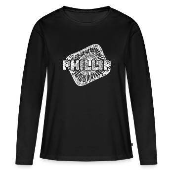 Phillip als Geburt - Frauen Premium Bio Langarmshirt - Schwarz - Vorne - Julia (174cm)