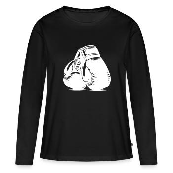 Gants de boxe rembourrés pour un coup de poing parfait - T-shirt manches longues Premium bio Femme - noir - Devant - Julia (174cm)