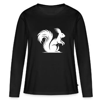 Putziges Eichhörnchen mit buschigem Schwanz - Frauen Premium Bio Langarmshirt - Schwarz - Vorne - Julia (174cm)