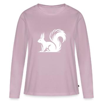 Mignon mignon écureuil Dessin - T-shirt manches longues Premium bio Femme - rose poudré - Devant - Julia (174cm)