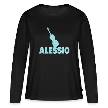 Viola Alessio - T-shirt manches longues Premium bio Femme - noir - Devant - Julia (174cm)