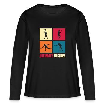 Ultimate Frisbee - Frauen Premium Bio Langarmshirt - Schwarz - Vorne - Julia (174cm)