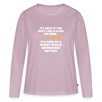 Oboe Spruch - Frauen Premium Bio Langarmshirt - Altrosa - Vorne - Julia (174cm)