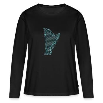 Harpe - T-shirt manches longues Premium bio Femme - noir - Devant - Julia (174cm)