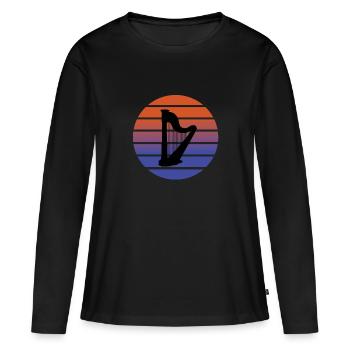 harpe - T-shirt manches longues Premium bio Femme - noir - Devant - Julia (174cm)