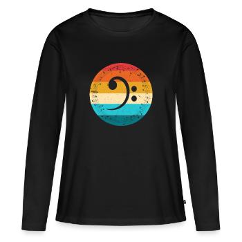 Basse guitare basse - T-shirt manches longues Premium bio Femme - noir - Devant - Julia (174cm)