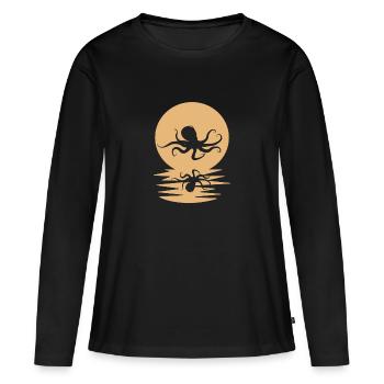 Pieuvres - T-shirt manches longues Premium bio Femme - noir - Devant - Julia (174cm)