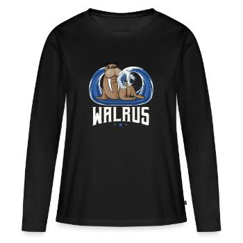 Morses - T-shirt manches longues Premium bio Femme - noir - Devant - Julia (174cm)