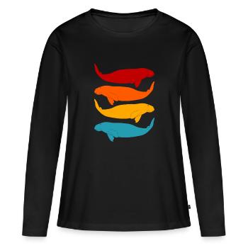 Manatees - Women's Premium Organic Long Sleeve Shirt - black - Front - Julia (174cm)
