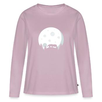 Fourmilière Avant la pleine lune - T-shirt manches longues Premium bio Femme - rose poudré - Devant - Julia (174cm)