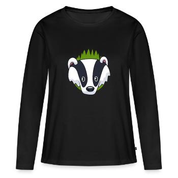 Dachs - Frauen Premium Bio Langarmshirt - Schwarz - Vorne - Julia (174cm)