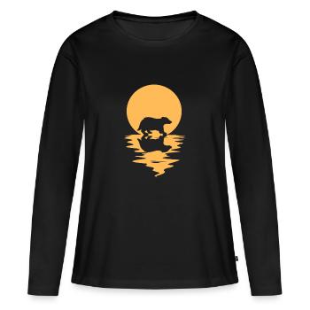 Dachs - Frauen Premium Bio Langarmshirt - Schwarz - Vorne - Julia (174cm)
