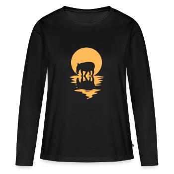 Tapir - T-shirt manches longues Premium bio Femme - noir - Devant - Julia (174cm)