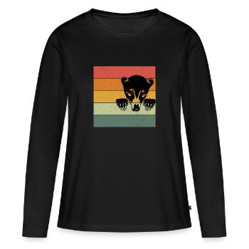 Ours du nez - T-shirt manches longues Premium bio Femme - noir - Devant - Julia (174cm)