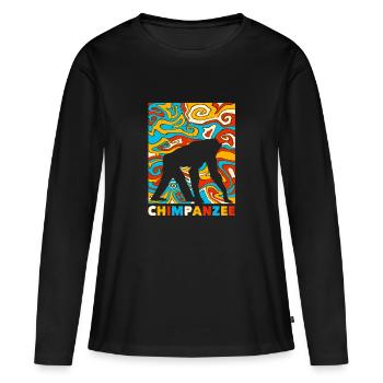 Chimpanzee - Women's Premium Organic Long Sleeve Shirt - black - Front - Julia (174cm)