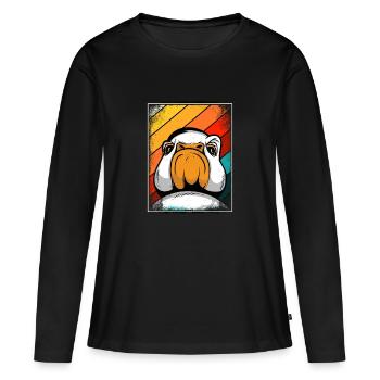 Gans - Frauen Premium Bio Langarmshirt - Schwarz - Vorne - Julia (174cm)