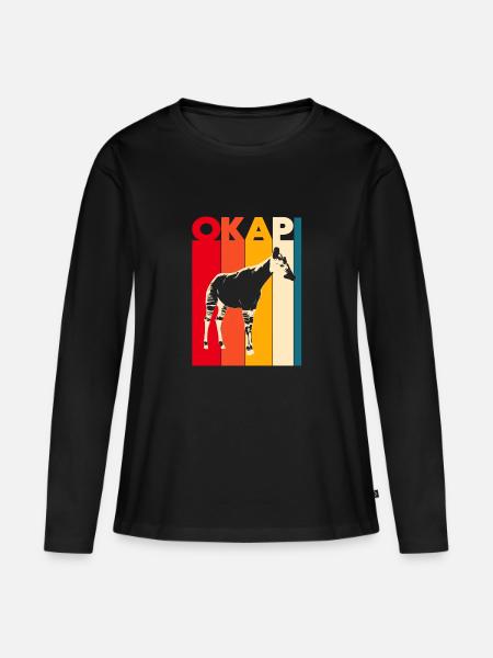 Okapi - Frauen Premium Bio Langarmshirt - Schwarz