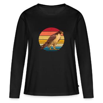 faucon pèlerin - T-shirt manches longues Premium bio Femme - noir - Devant - Julia (174cm)