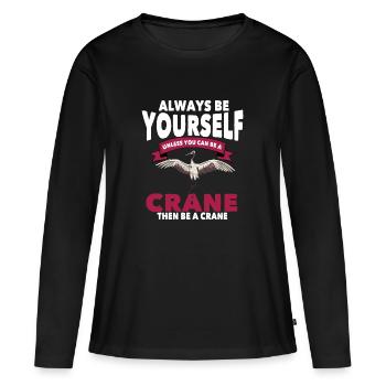 Grue - T-shirt manches longues Premium bio Femme - noir - Devant - Julia (174cm)