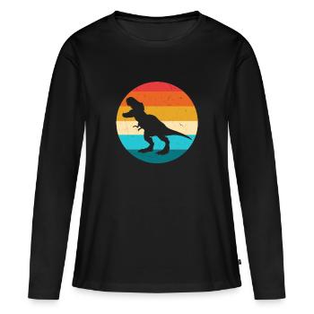 T-Rex - T-shirt manches longues Premium bio Femme - noir - Devant - Julia (174cm)
