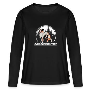 Australian Shepherd - T-shirt manches longues Premium bio Femme - noir - Devant - Julia (174cm)