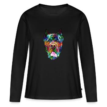 Cane Corso - T-shirt manches longues Premium bio Femme - noir - Devant - Julia (174cm)