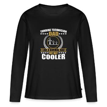 Technicien de turbine Papa - T-shirt manches longues Premium bio Femme - noir - Devant - Julia (174cm)