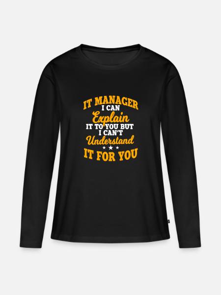 IT Manager - Frauen Premium Bio Langarmshirt - Schwarz