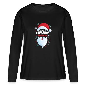 Noël forain cadeau - T-shirt manches longues Premium bio Femme - noir - Devant - Julia (174cm)