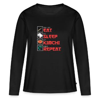 Kimchi - T-shirt manches longues Premium bio Femme - noir - Devant - Julia (174cm)