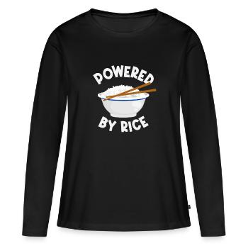 Riz - T-shirt manches longues Premium bio Femme - noir - Devant - Julia (174cm)