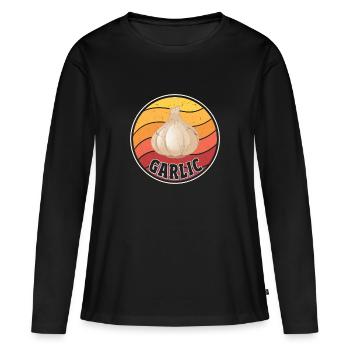 Ail - T-shirt manches longues Premium bio Femme - noir - Devant - Julia (174cm)