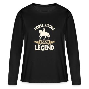 Légende de l’instructeur d’équitation - T-shirt manches longues Premium bio Femme - noir - Devant - Julia (174cm)
