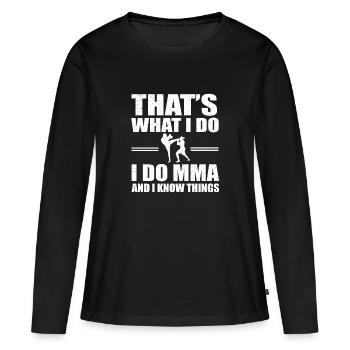 Le MMA - T-shirt manches longues Premium bio Femme - noir - Devant - Julia (174cm)