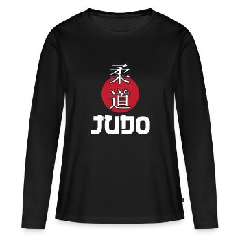 Judo - T-shirt manches longues Premium bio Femme - noir - Devant - Julia (174cm)