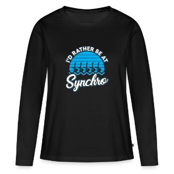 Synchronschwimmen - Frauen Premium Bio Langarmshirt - Schwarz - Vorne - Julia (174cm)