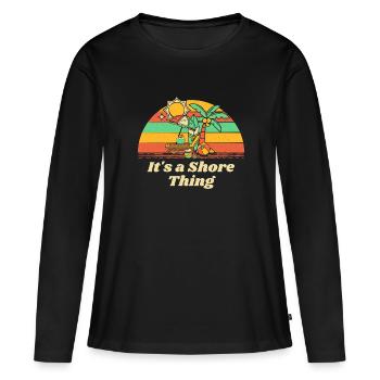 C’est un Shore Thing Beach Ocean Beach Lover Sea - T-shirt manches longues Premium bio Femme - noir - Devant - Julia (174cm)
