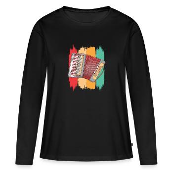 AKKORDEON 4 - Frauen Premium Bio Langarmshirt - Schwarz - Vorne - Julia (174cm)