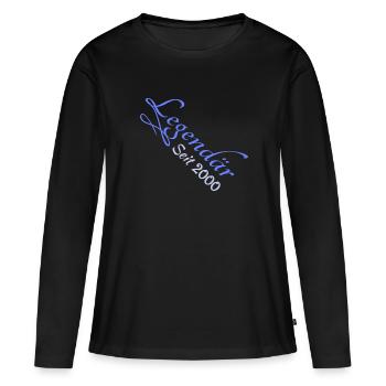 Heldin 2000 - Frauen Premium Bio Langarmshirt - Schwarz - Vorne - Julia (174cm)