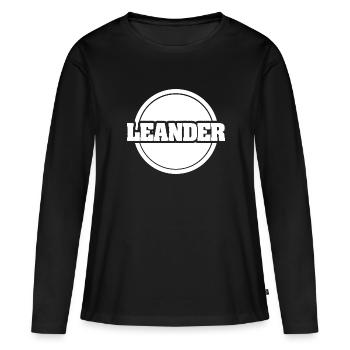 Prénom Leander - T-shirt manches longues Premium bio Femme - noir - Devant - Julia (174cm)