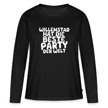 Destination de vacances Willemstad - T-shirt manches longues Premium bio Femme - noir - Devant - Julia (174cm)