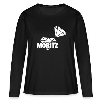 Moritz - Frauen Premium Bio Langarmshirt - Schwarz - Vorne - Julia (174cm)