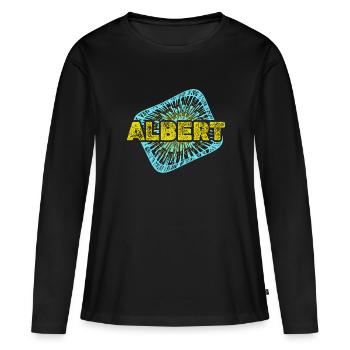 Albert als Freizeit - Frauen Premium Bio Langarmshirt - Schwarz - Vorne - Julia (174cm)