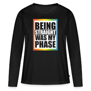 Hétéro était ma phase - T-shirt manches longues Premium bio Femme - noir - Devant - Julia (174cm)