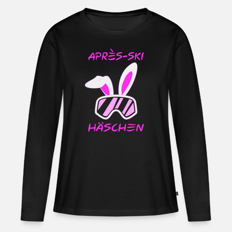 Apres Ski Häschen - Frauen Premium Bio Langarmshirt - Schwarz