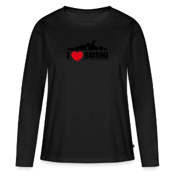 J'adore Sushi Sexy Kinky - T-shirt manches longues Premium bio Femme - noir - Devant - Julia (174cm)