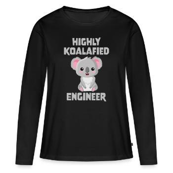 Hochgradig koalafiierter Ingenieur - Frauen Premium Bio Langarmshirt - Schwarz - Vorne - Julia (174cm)