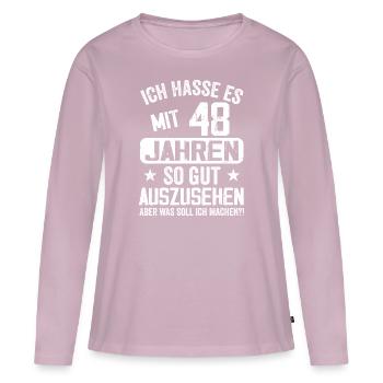 48 Jahre Jung - Vintage Geburtstagsspruch - Frauen Premium Bio Langarmshirt - Altrosa - Vorne - Julia (174cm)