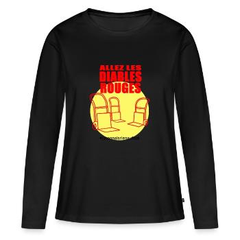 diables rouges - T-shirt manches longues Premium bio Femme - noir - Devant - Julia (174cm)